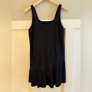 SPANX Black Mini Dress with Pleated Hem